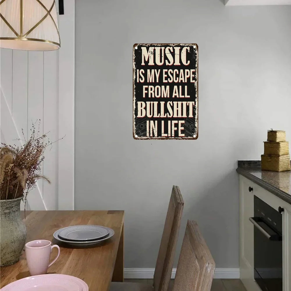 Vintage Music Quote Metal Wall Art