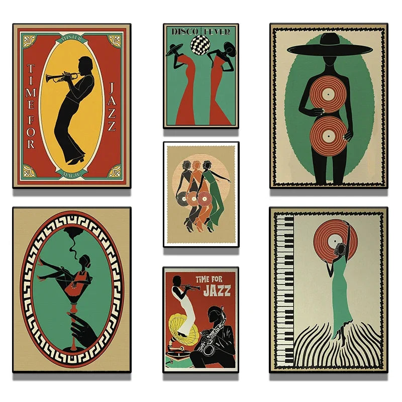 70s Retro Jazz Music Poster Wall Art