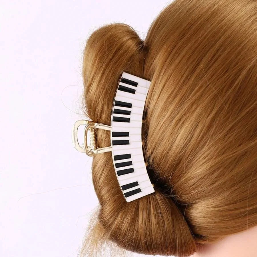 Black And White Piano Keys Hair Claw