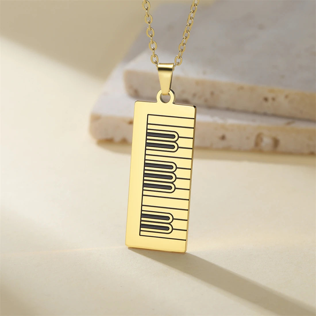 Long Piano Keyboard Necklace