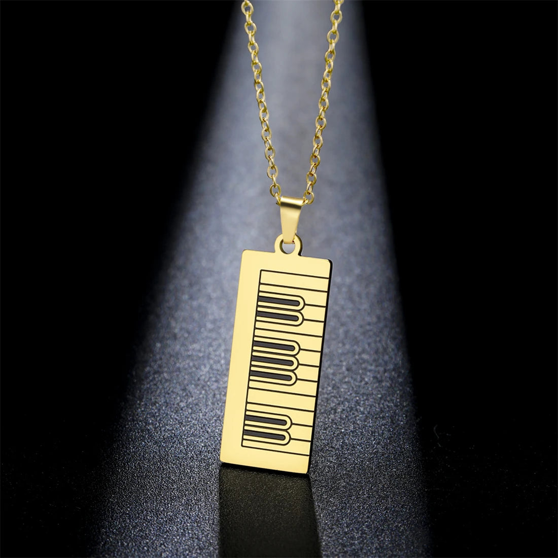 Long Piano Keyboard Necklace