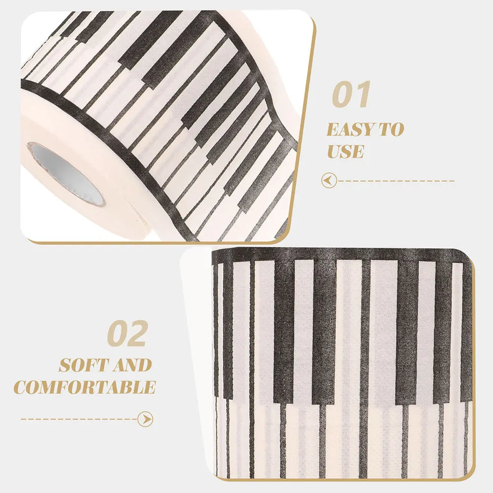 5 Rolls Piano Keyboard Printed Tissue Toilet Paper