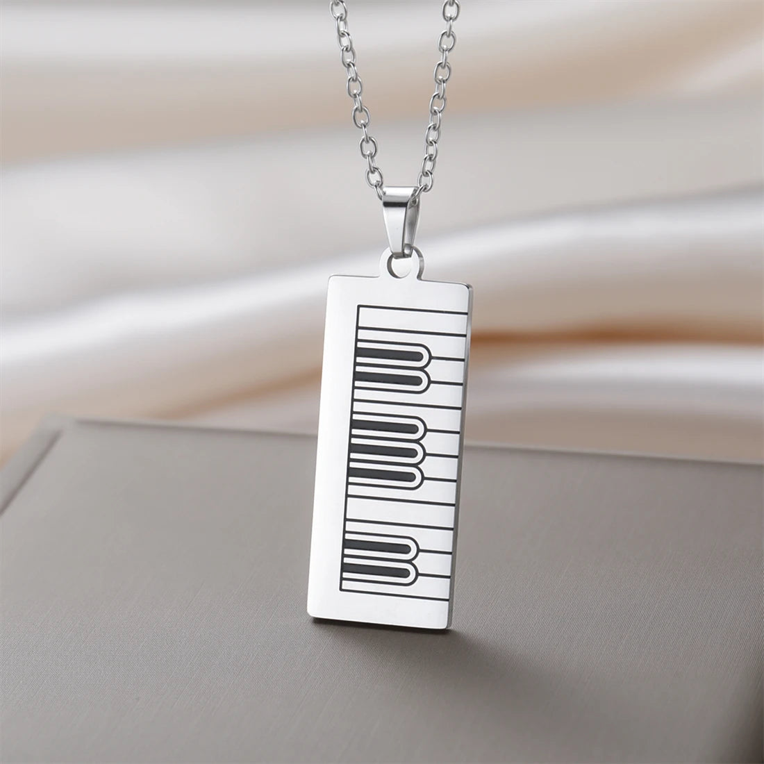 Long Piano Keyboard Necklace
