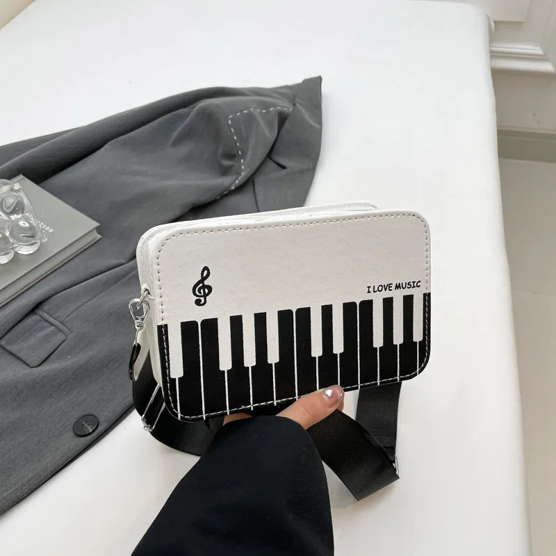 Piano Keys Dots & Lace Crossbody Bag