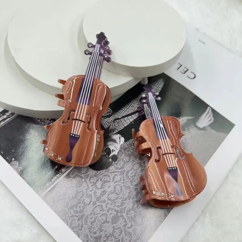 Violin Hair Claw Shark Clip