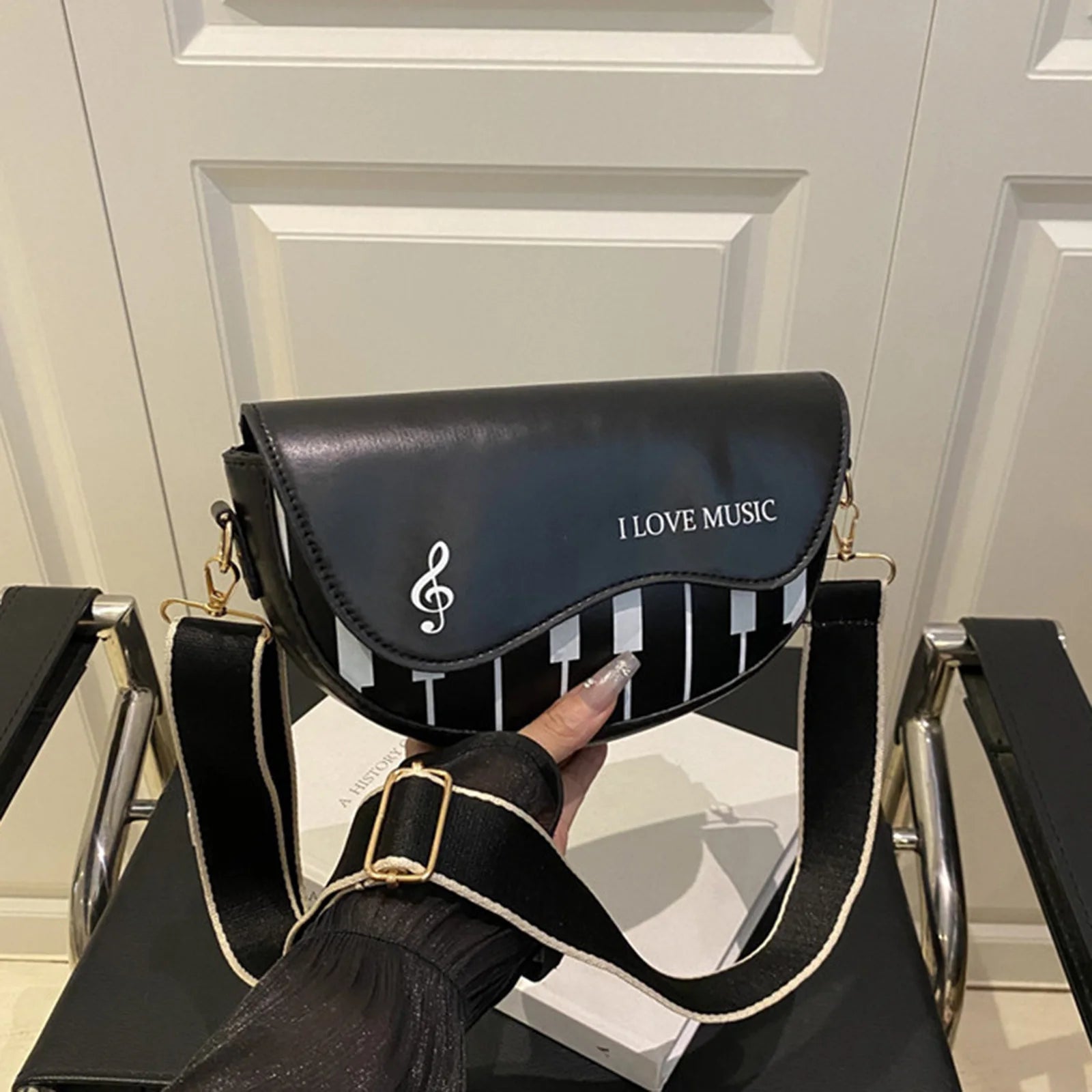 Love Music & Piano Crossbody Bag