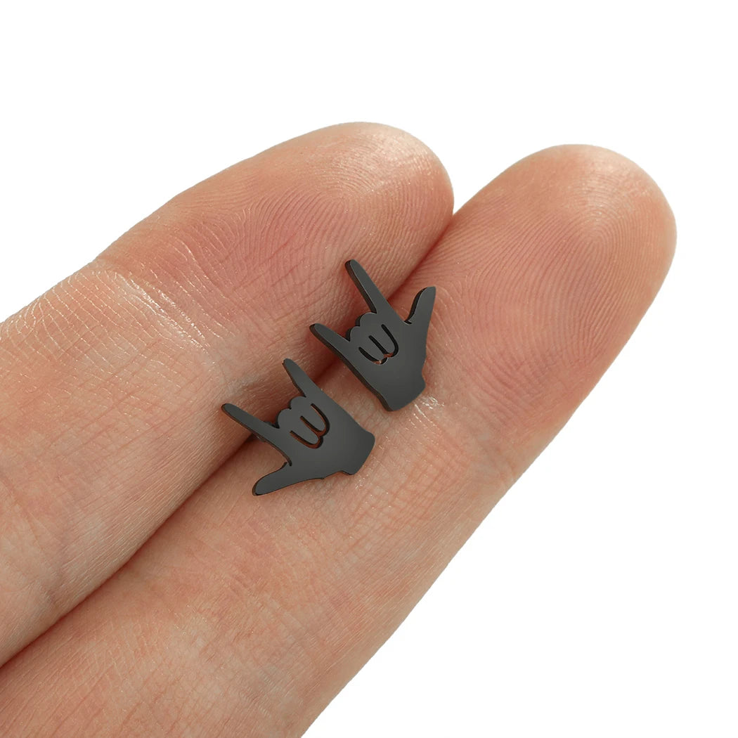 Rock & Roll Love & Peace Sign Earrings