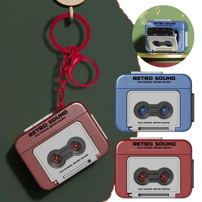 Retro Mini Voice Recorder Keychain