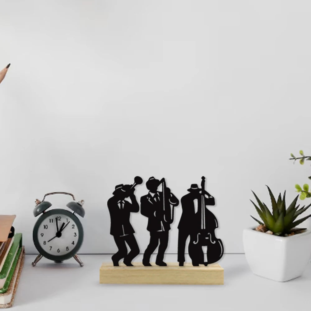 Jazz Music Band Iron & Wood Ornament