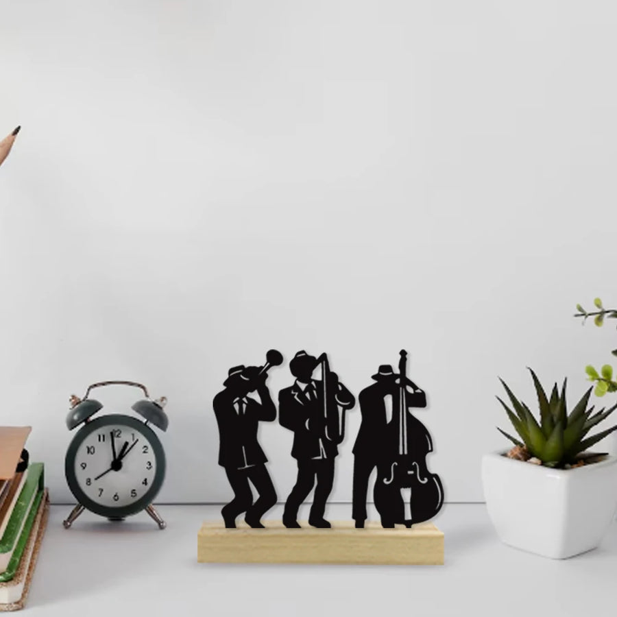 Jazz Music Band Iron & Wood Ornament