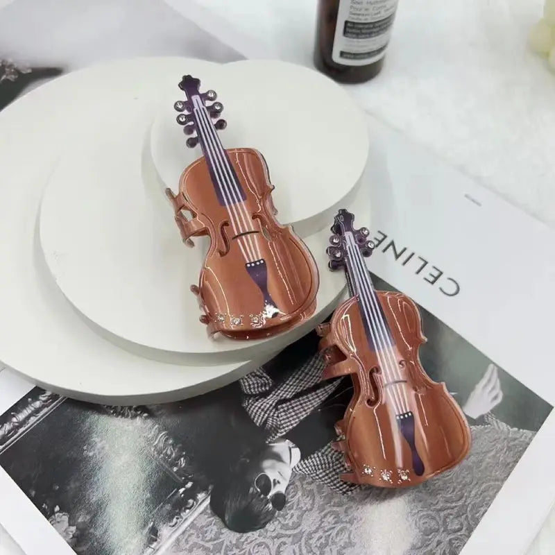 Violin Hair Claw Shark Clip