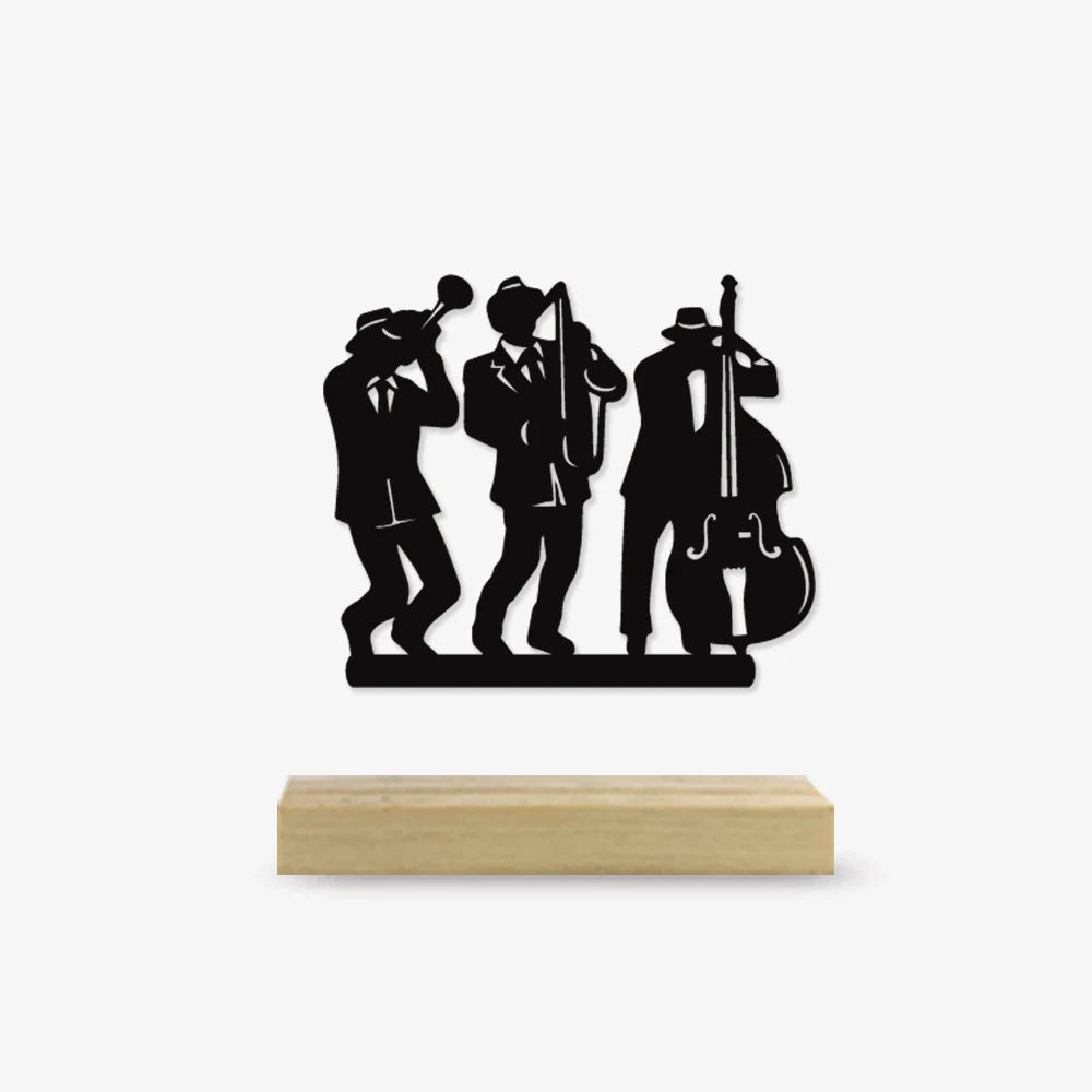 Jazz Music Band Iron & Wood Ornament