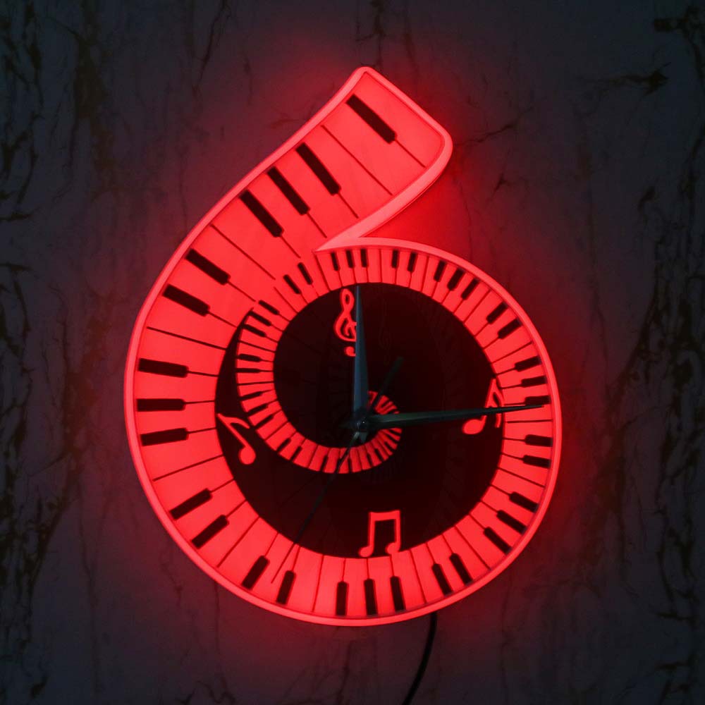 Piano Key LED Wall Clock
