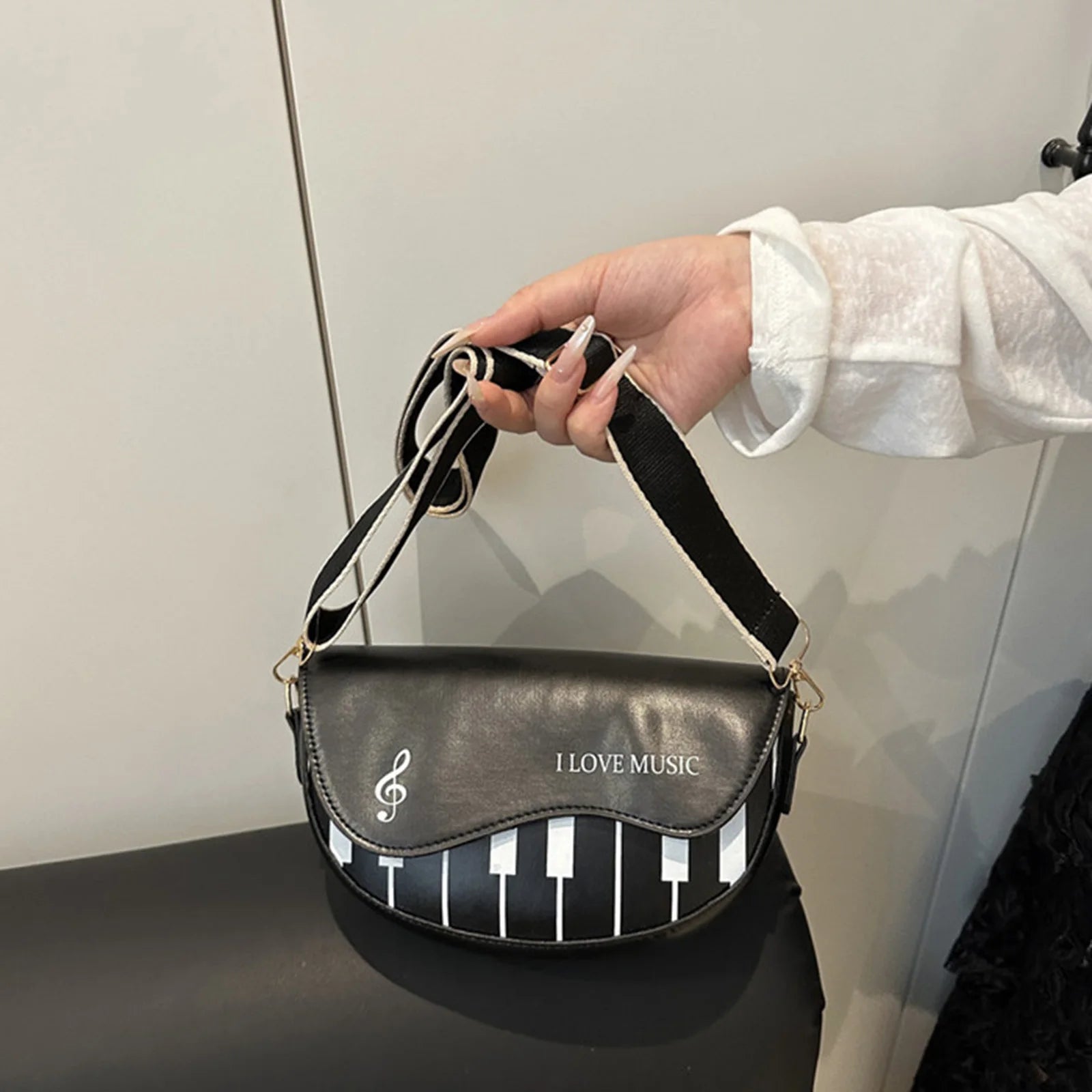 Love Music & Piano Crossbody Bag