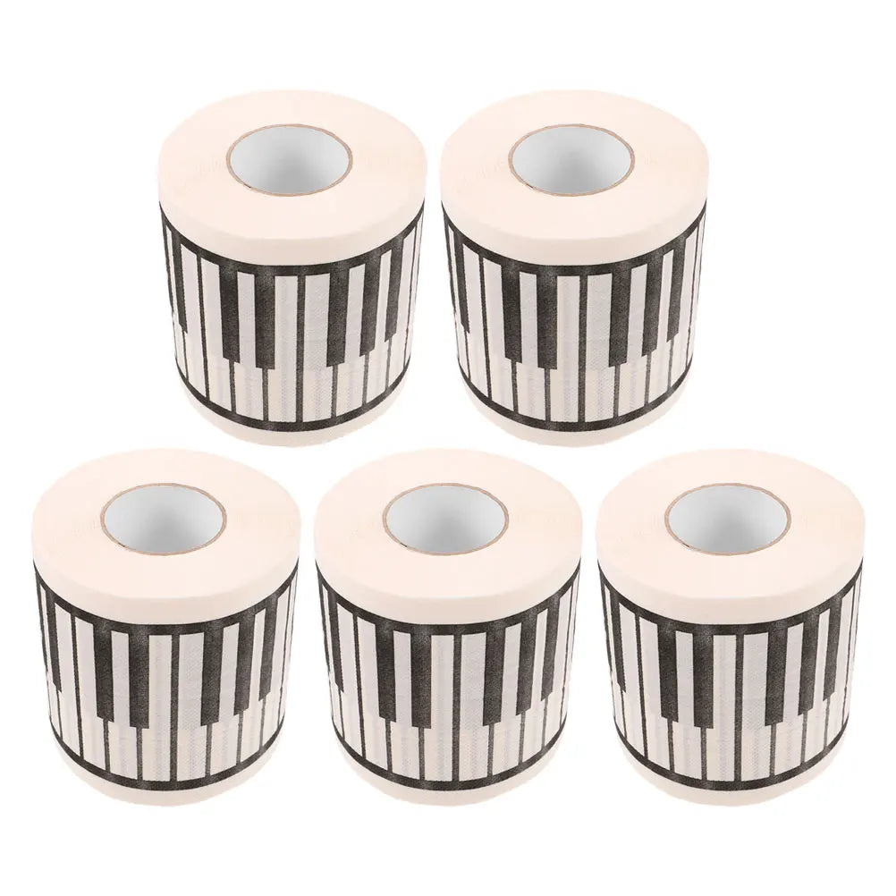 5 Rolls Piano Keyboard Printed Tissue Toilet Paper