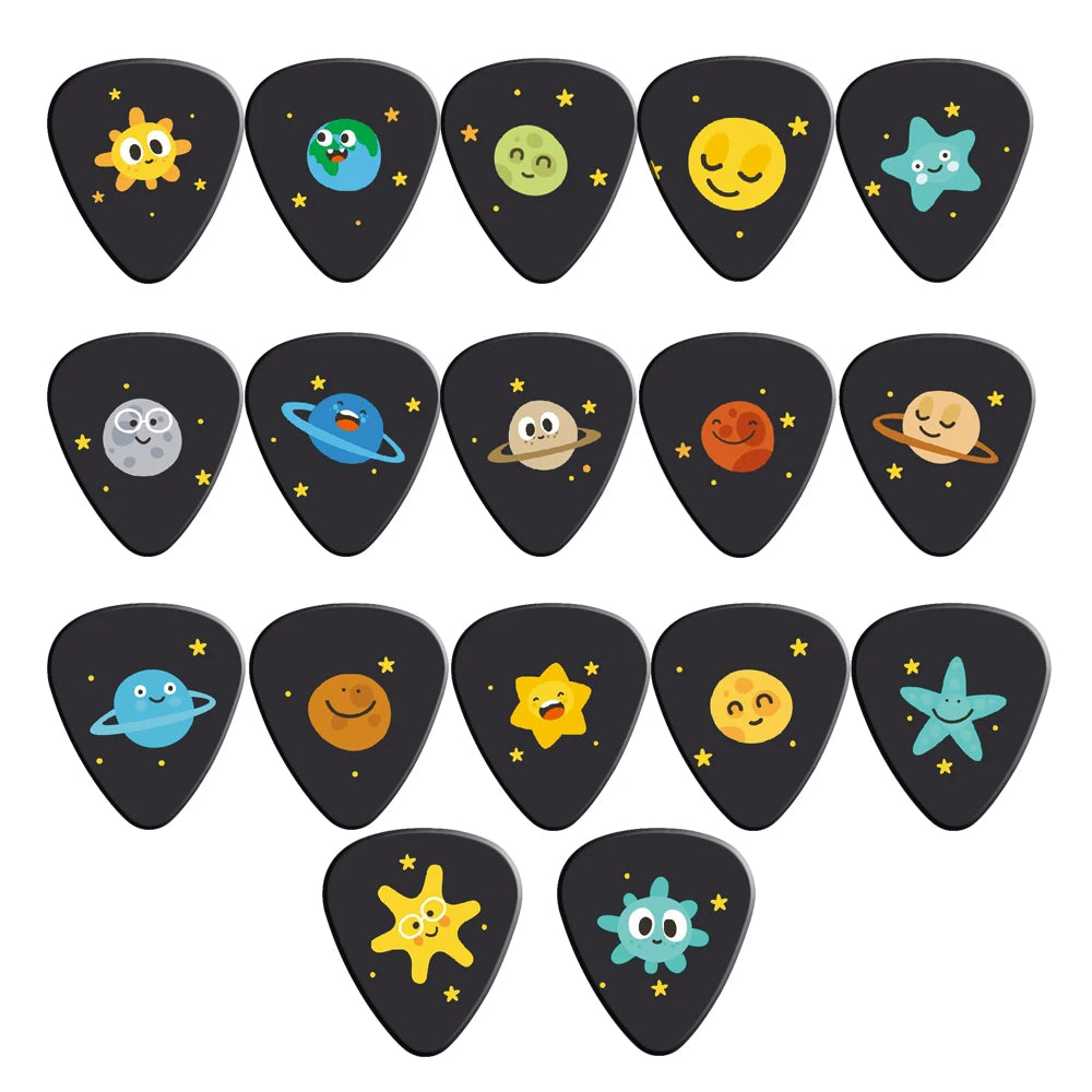 10pcs 0.71mm Cartoon Universe Guitar Pick Set