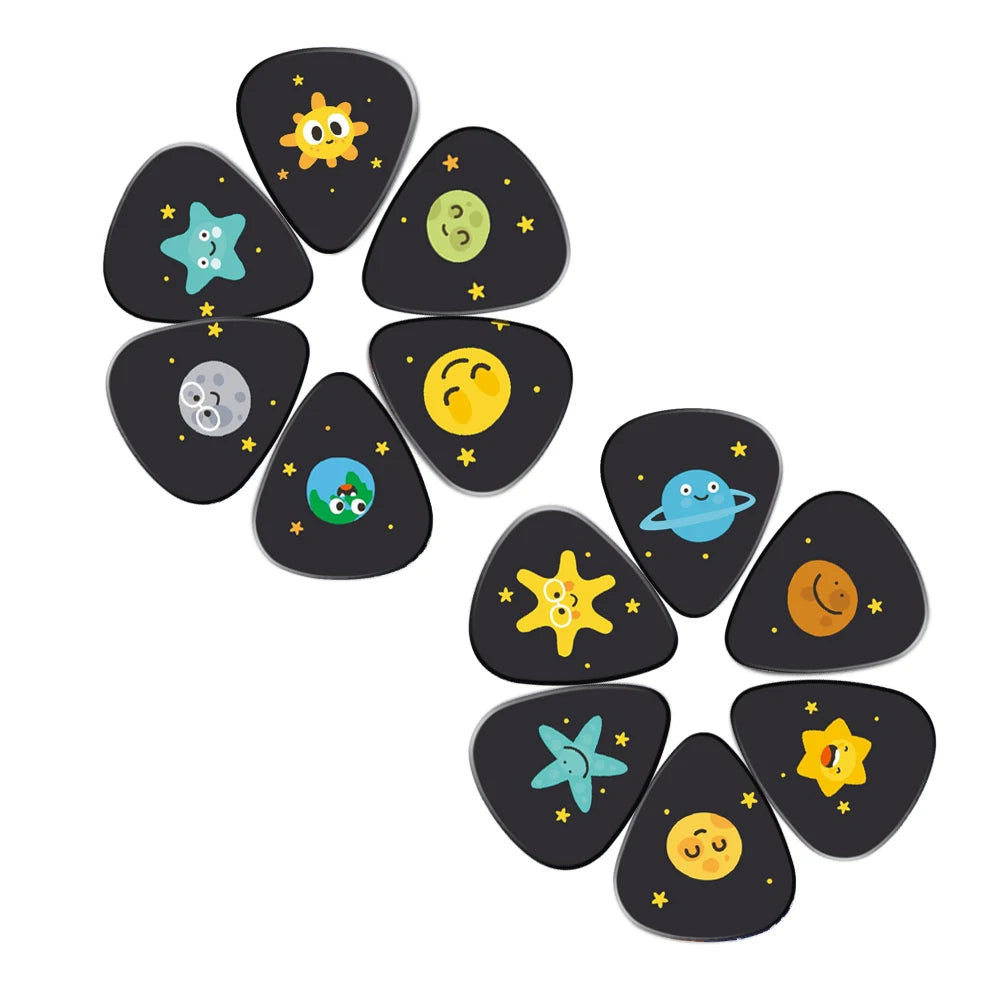 10pcs 0.71mm Cartoon Universe Guitar Pick Set