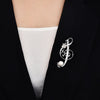 Floral Music Treble Clef Brooch Pin