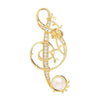 Floral Music Treble Clef Brooch Pin