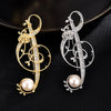 Floral Music Treble Clef Brooch Pin