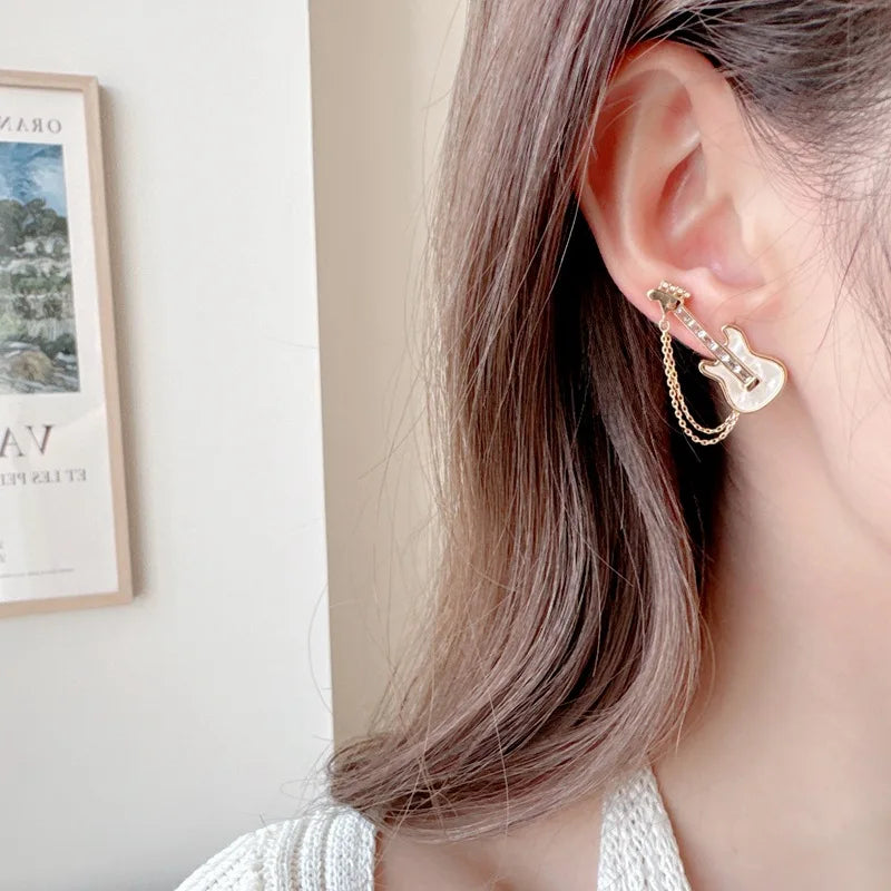 Electric Guitar Chain Earrings