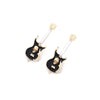 Metal Skull & Guitar Dangle Earrings