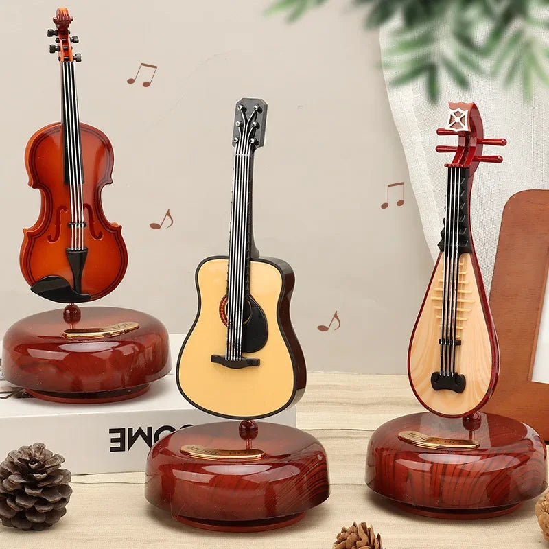 Rotating Guitar Violin Pipa Music Box