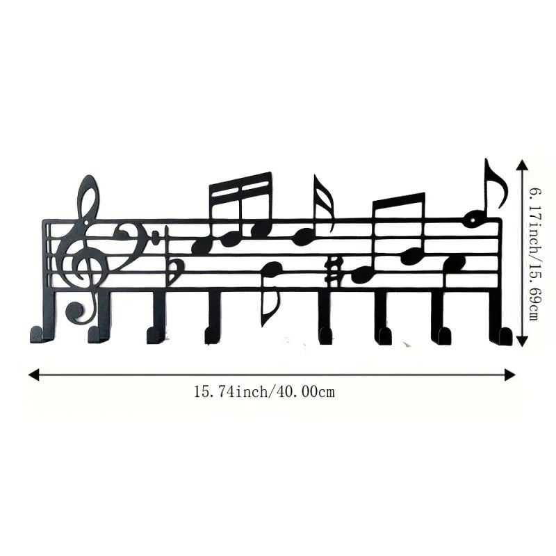 Music Notes Wall Hooks Decorative Hanger