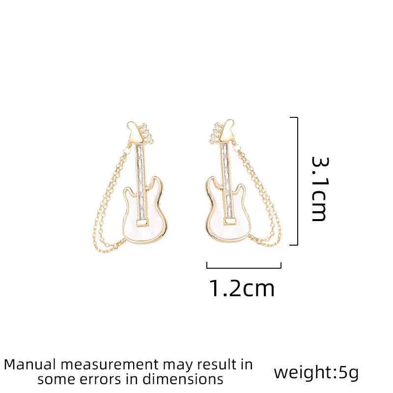 Electric Guitar Chain Earrings