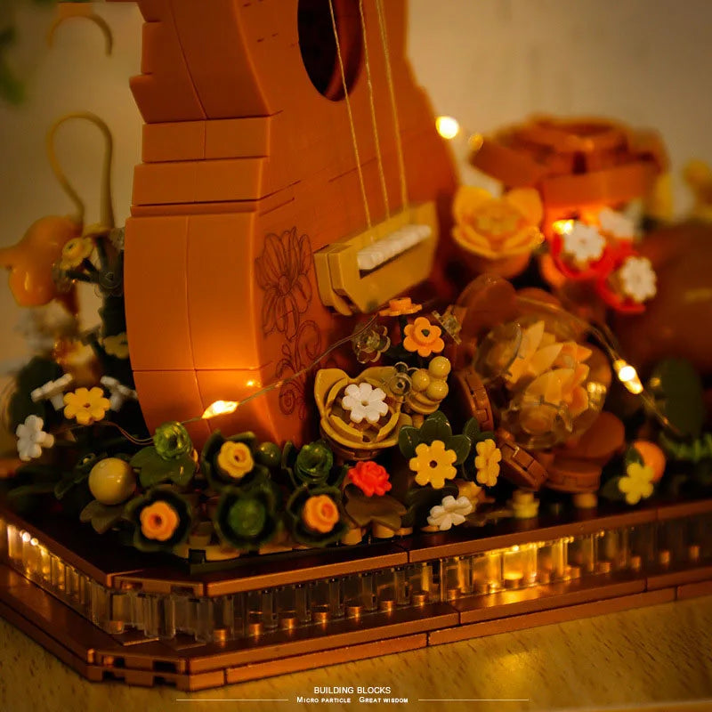 Light Up Flower & Music Instrument Building Block Toy