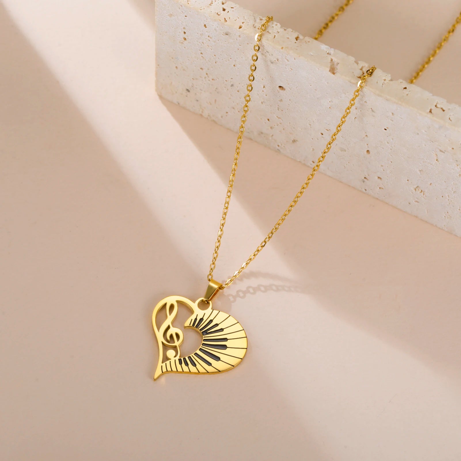 Love Music Piano Keys Necklace