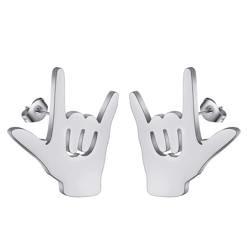 Rock & Roll Love & Peace Sign Earrings