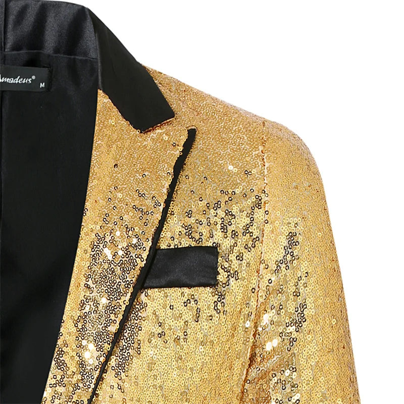 New Luxury Sequin Men's Suit Blazer