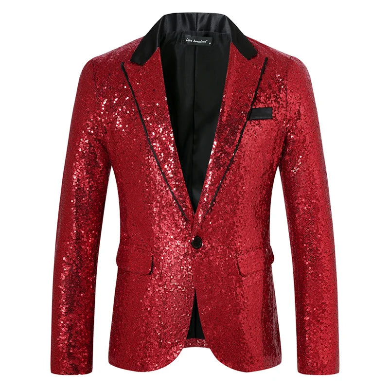 New Luxury Sequin Men's Suit Blazer