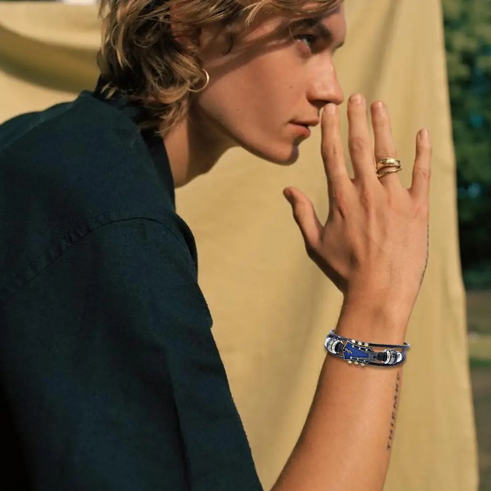 Guitar Buckle 3-Layered Bracelet