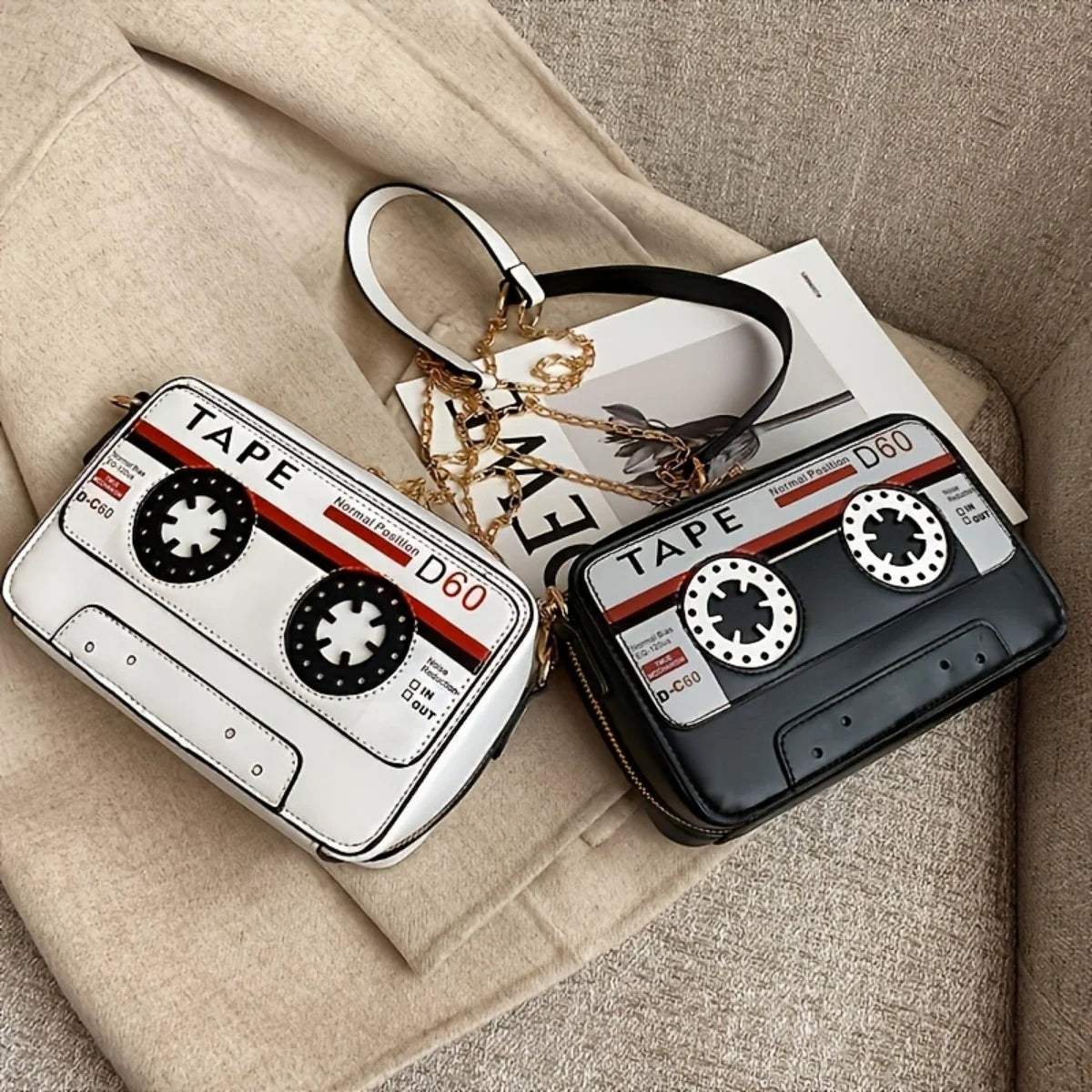 Funny Cassette Tape Crossbody Bag
