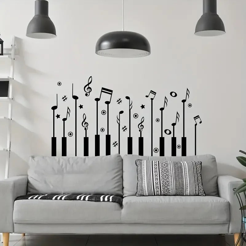 Music Notes Piano Pattern Wall Sticker