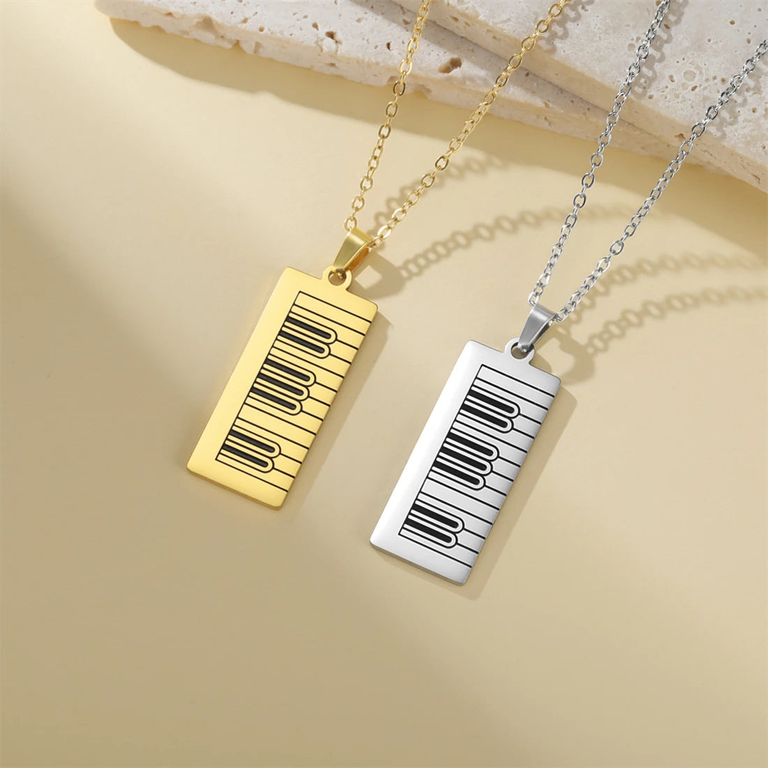 Long Piano Keyboard Necklace