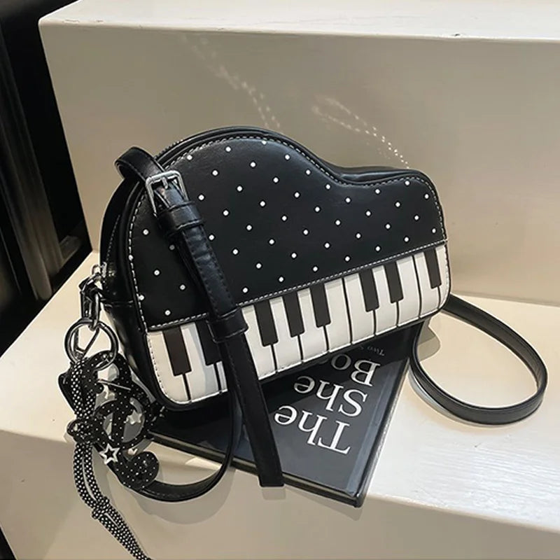 Grand Piano Shaped Dot Pattern Bag