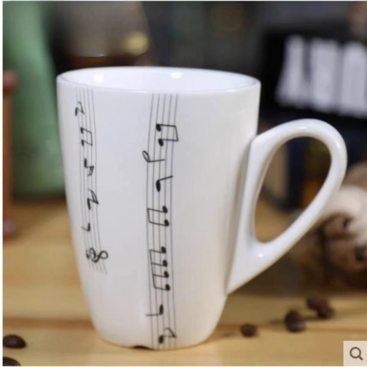 Music Notes Ceramic Mug With Plate Set & Tea Pot