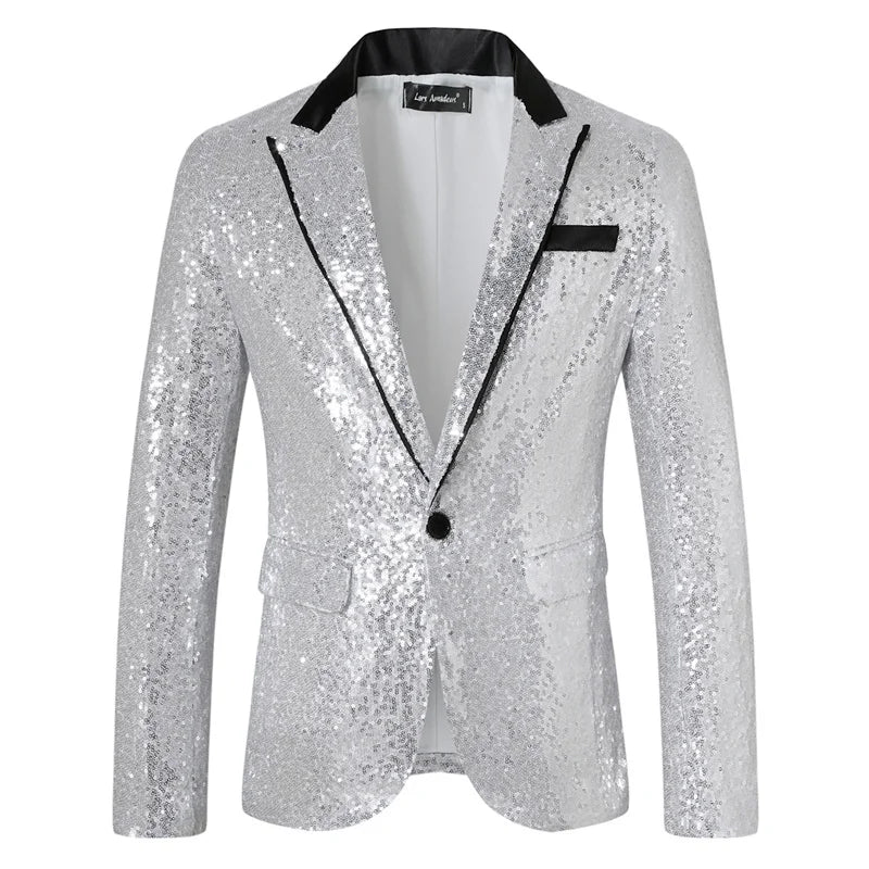 New Luxury Sequin Men's Suit Blazer