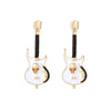 Metal Skull & Guitar Dangle Earrings