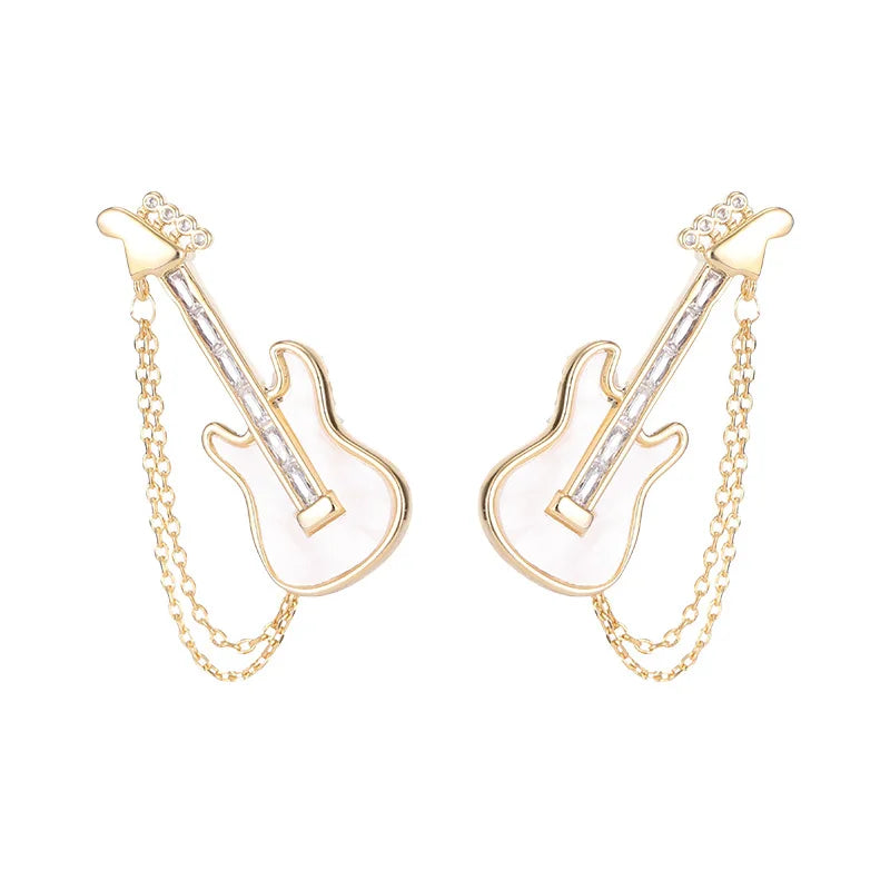 Electric Guitar Chain Earrings