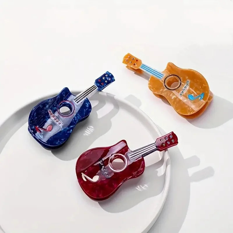 Cartoon Guitar Clip Hair Claw