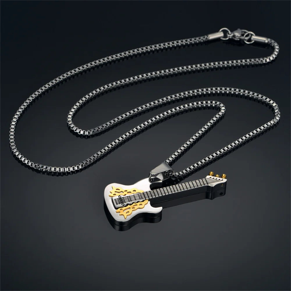 Bling Guitar V.S. Rock Guitar Pendant Necklace