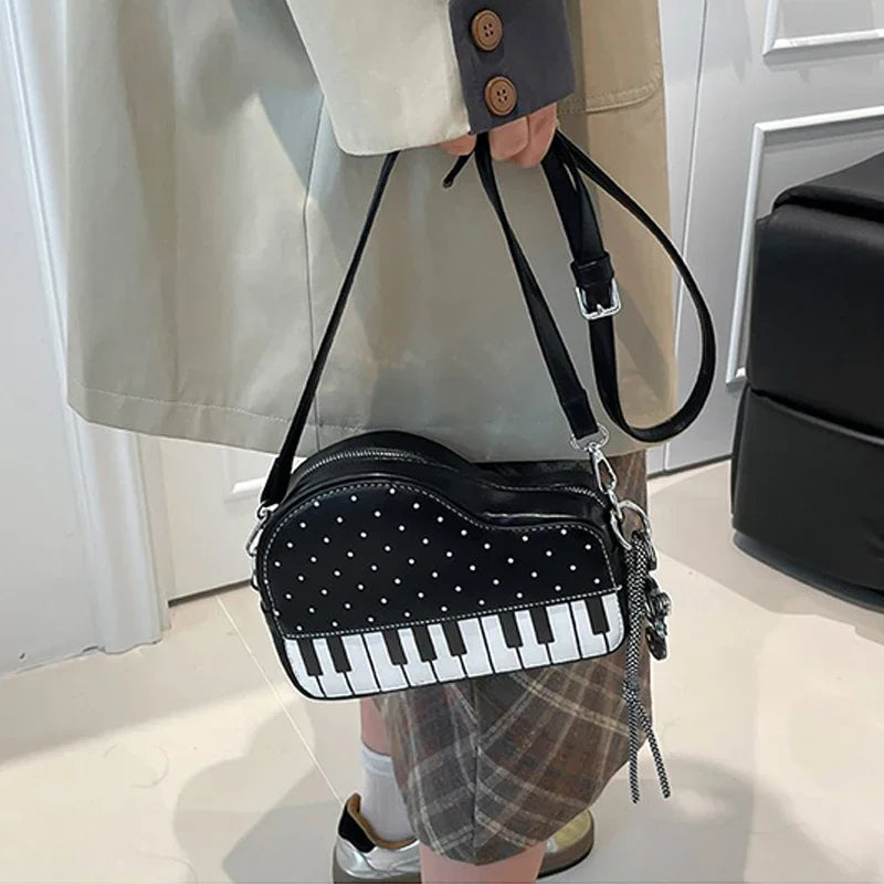 Grand Piano Shaped Dot Pattern Bag
