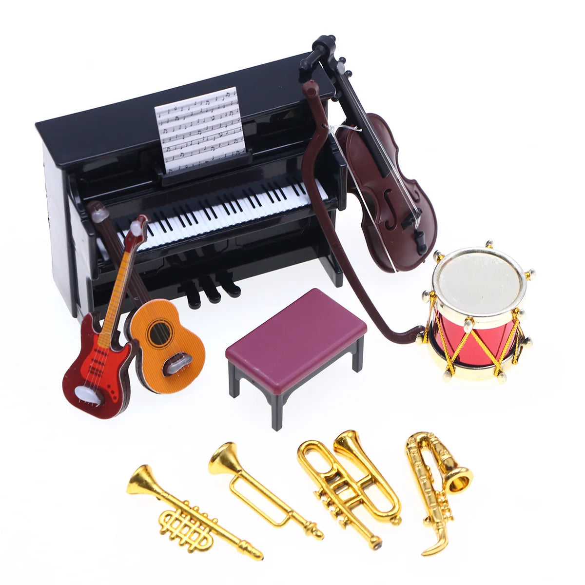 Miniature Musical Instrument Doll Set