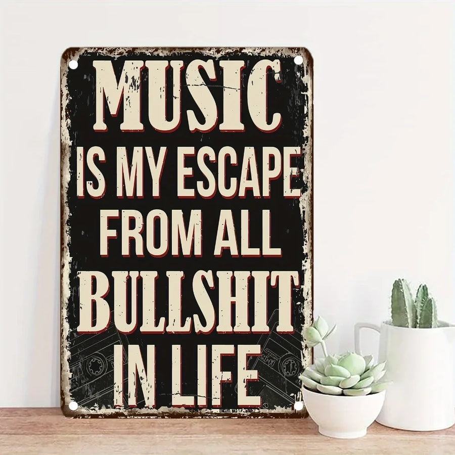Vintage Music Quote Metal Wall Art