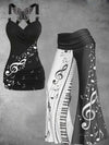 Music & Piano Tank Top / Flare Wide Leg Pants