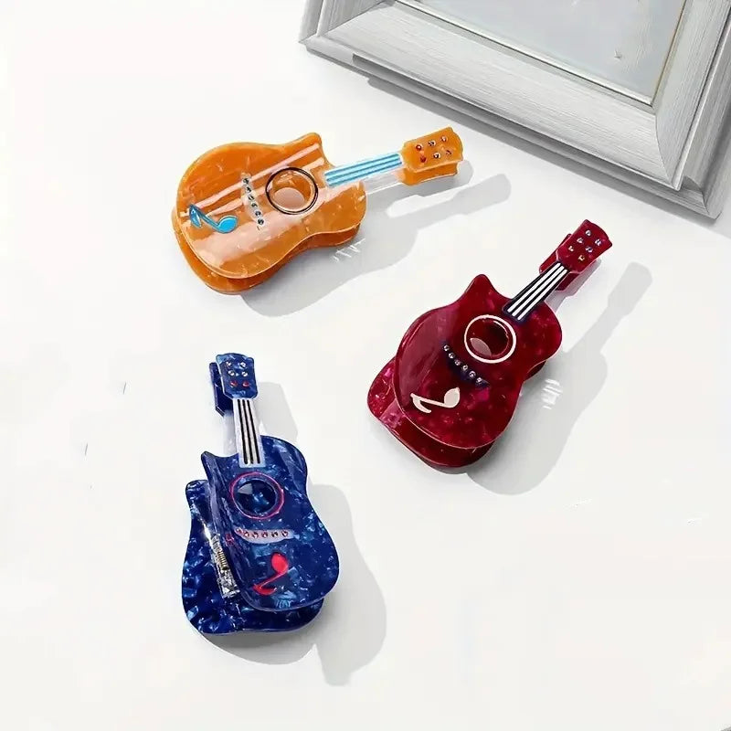 Cartoon Guitar Clip Hair Claw